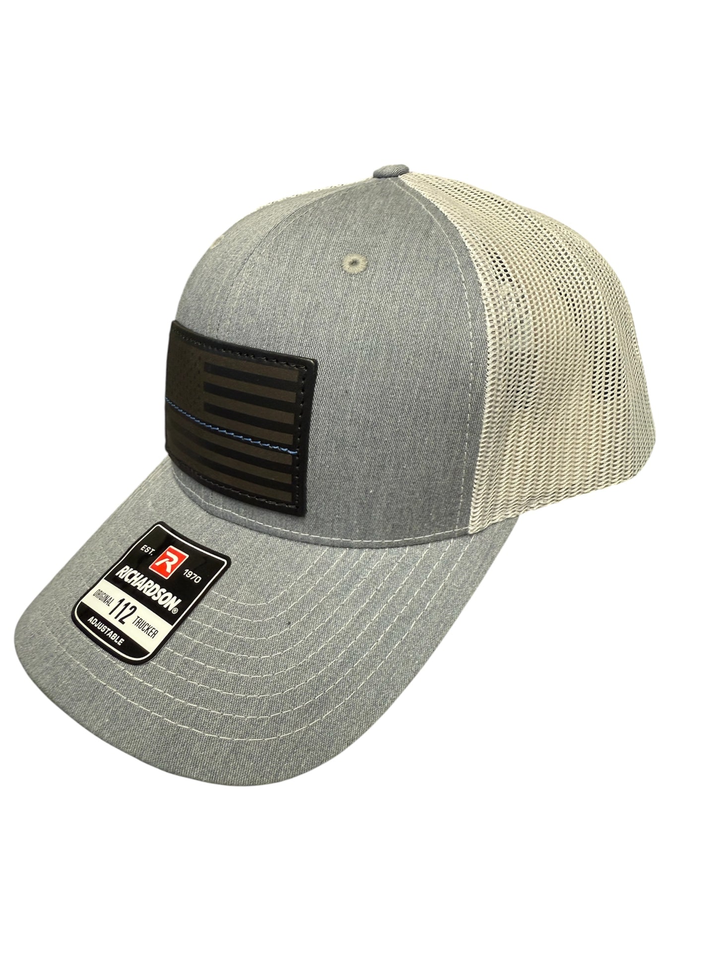 Hats - Thin Blue Line Leather Patch (Assorted Colors)