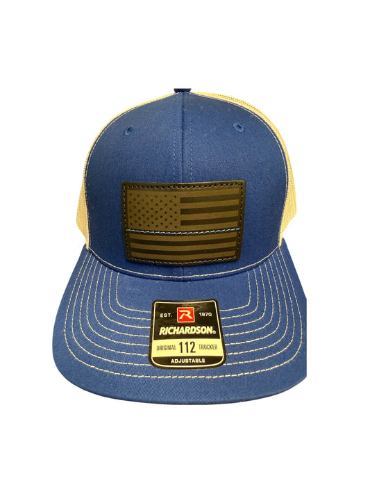 Hats - Thin Blue Line Leather Patch (Assorted Colors)